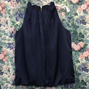 Zara Basic Navy Blue Sleeveless Balloon Hem Top